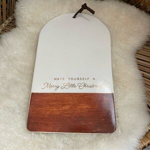 NWOT Christmas Cutting Board with Brown Accent